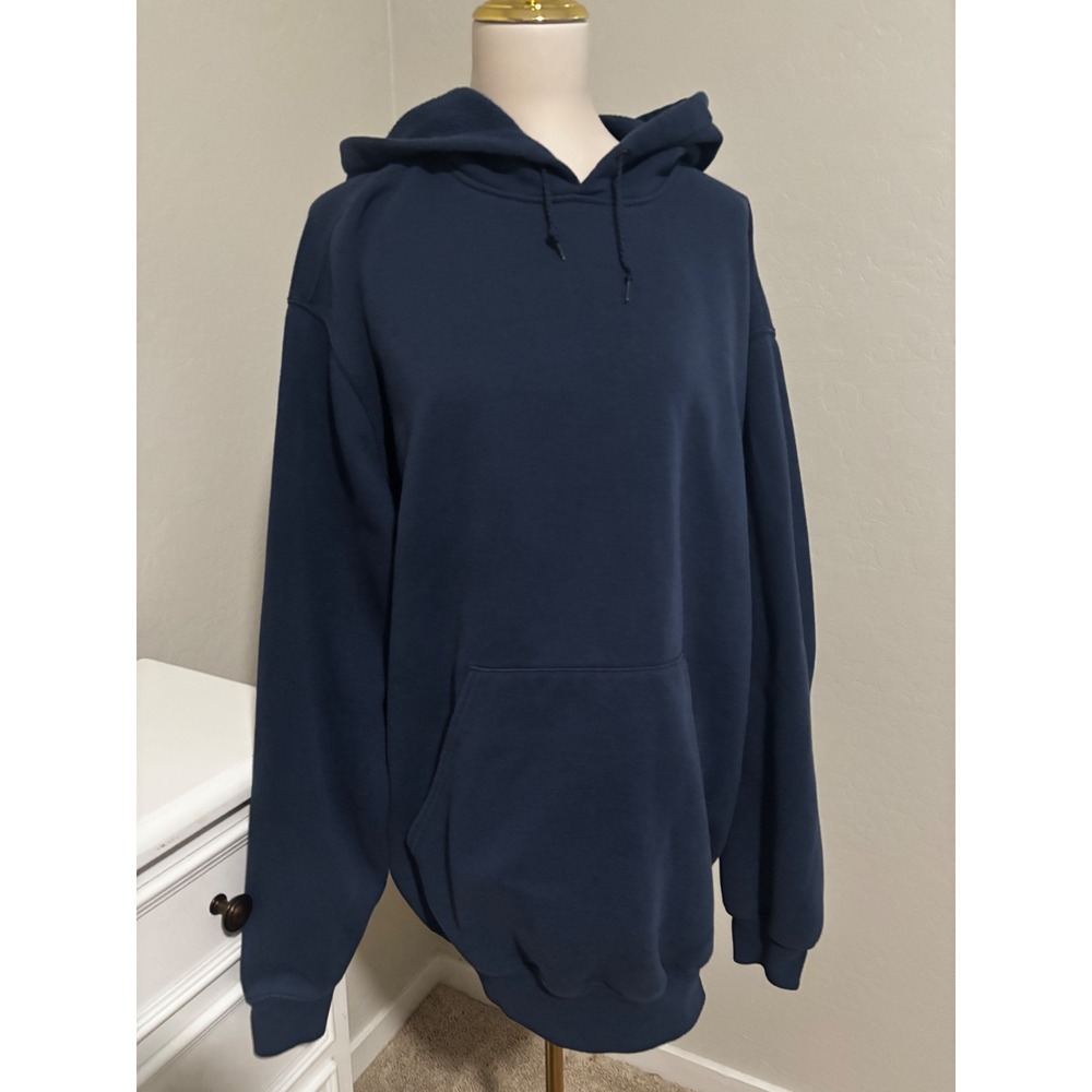 Carhartt Mens Hoodie Navy Blue Oversized Sweatshirt 2XL Heavyweight Pullover